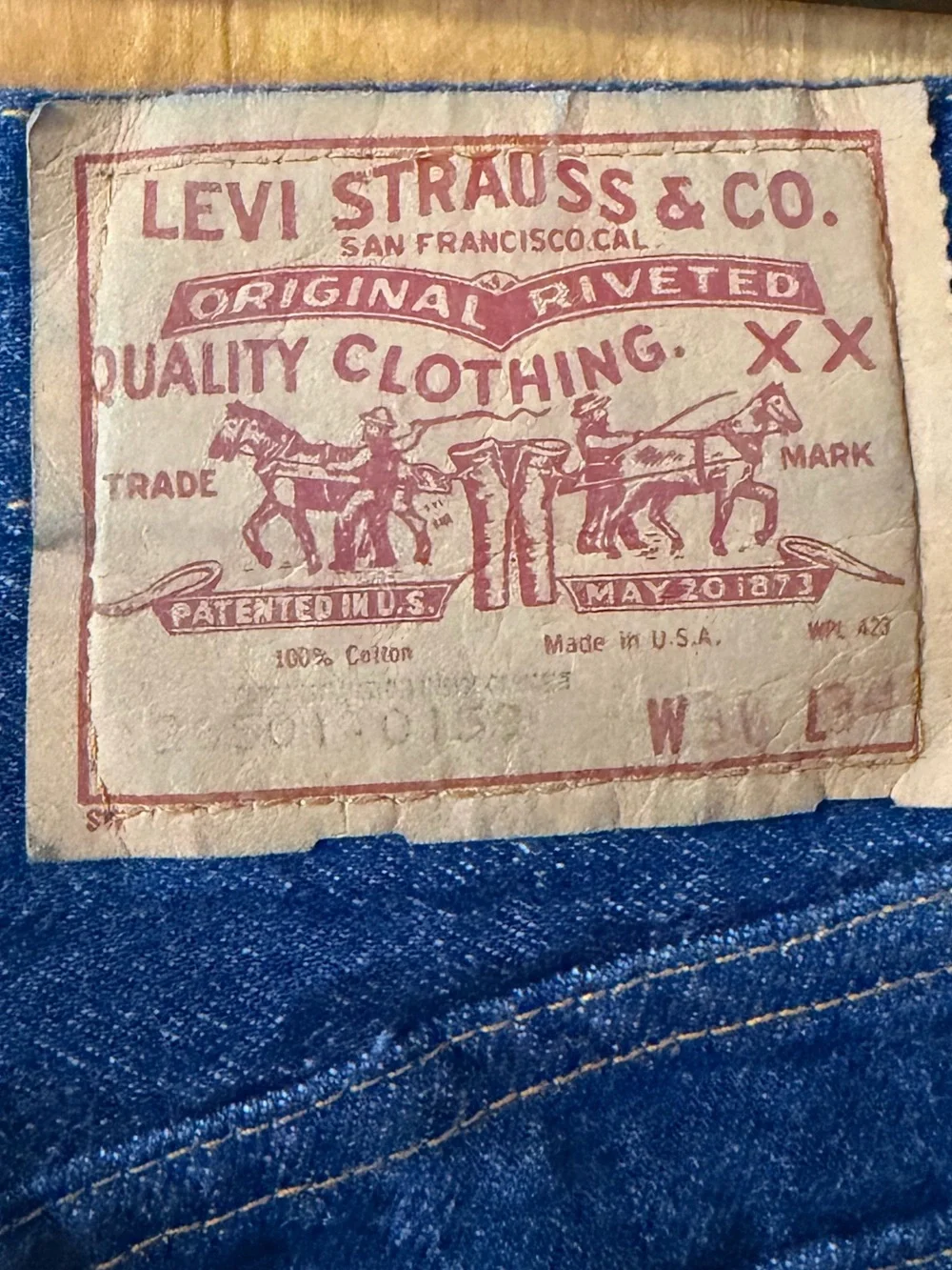 Vintage 80’s Levi's 501  Indigo Blue Button-Fly Denim Jeans